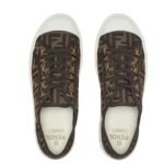 FENDI COLIBRÌ LITE MEDIUM-HEEL BLACK CHENILLE SLINGBACKS