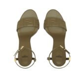 FENDI DELFINA FF NAPPA LEATHER HIGH HEELED SANDALS