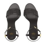 FENDI DELFINA FF NAPPA LEATHER HIGH HEELED SANDALS