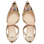 FENDI COLIBRÌ LITE MULTICOLOR FF MESH MEDIUM-HEELED SLINGBACKS