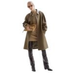 FENDI OVERCOAT GREEN LEATHER OVERCOAT
