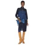 FENDI JACKET BLUE TWO-TONE DENIM JACKET