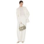 FENDI JACKET WHITE WOOL AND SILK BLAZER
