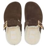 FENDI FEEL SUEDE AND SHEEPSKIN SABOTS