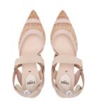 FENDI COLIBRÌ NUDE LEATHER AND SLINGBACKS WITH HIGH HEEL