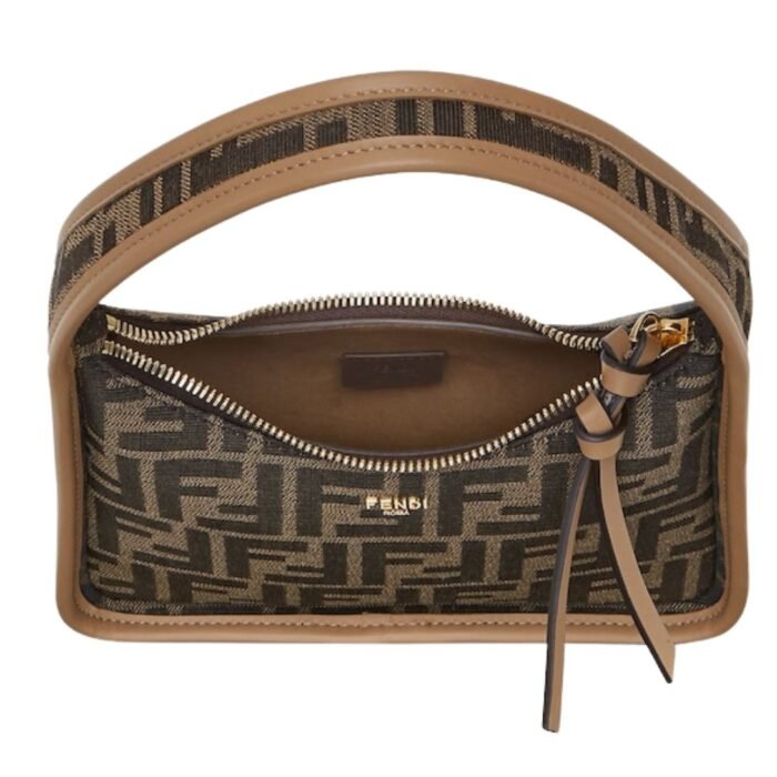 FENDI MINI FENDESSENCE BROWN FF FABRIC MINI-BAG