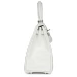 HERMÈS KELLY RETOURNE 25 NEW WHITE SWIFT PALLADIUM HARDWARE