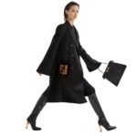 FENDI COAT BLACK WOOL COAT
