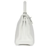 VINTAGE HERMÈS KELLY RETOURNE 28 WHITE CLEMENCE PALLADIUM HARDWARE