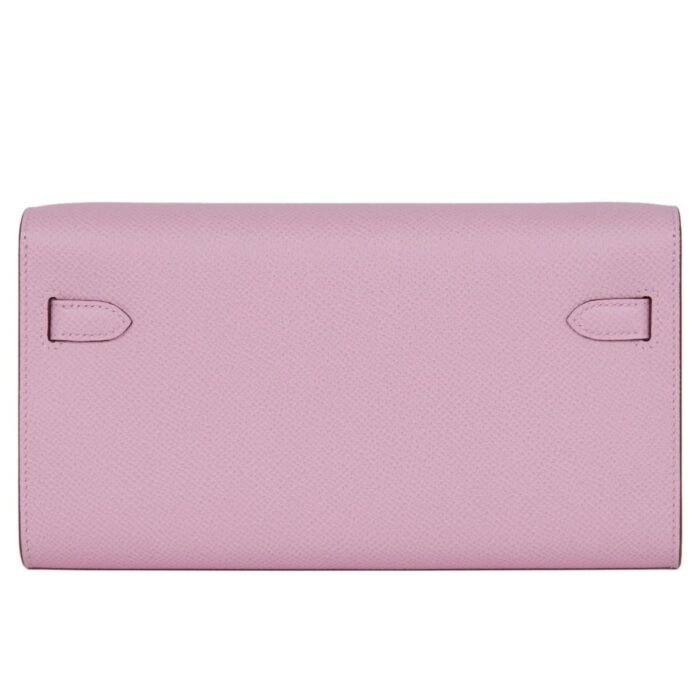 HERMÈS KELLY WALLET TO GO MAUVE SYLVESTRE EPSOM PALLADIUM HARDWARE