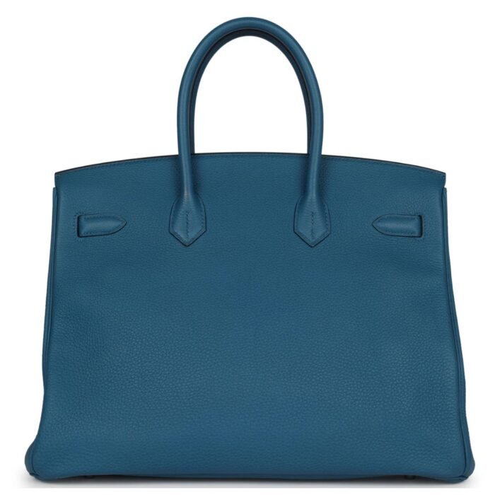 PRE-OWNED HERMÈS BIRKIN 35 COBALT TOGO PALLADIUM HARDWARE
