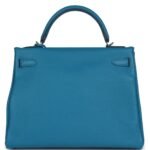 HERMÈS KELLY RETOURNE 32 COBALT CLEMENCE PALLADIUM HARDWARE
