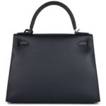 HERMÈS SPECIAL ORDER (HSS) KELLY SELLIER 28 BLEU OBSCUR VERSO SOMBRERO PALLADIUM HARDWARE