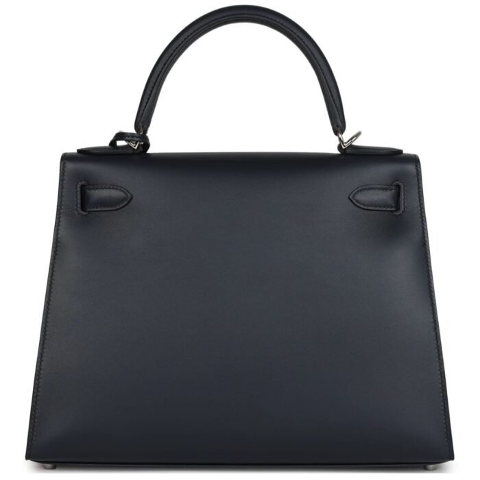 HERMÈS SPECIAL ORDER (HSS) KELLY SELLIER 28 BLEU OBSCUR VERSO SOMBRERO PALLADIUM HARDWARE