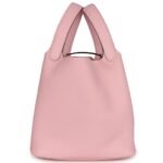 HERMÈS PICOTIN 22 ROSE SAKURA CLEMENCE PALLADIUM HARDWARE