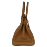 PRE-OWNED HERMÈS BIRKIN 30 BRONZE D'OR VERSO TOGO PALLADIUM HARDWARE