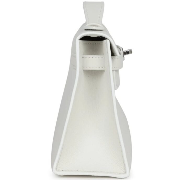 HERMÈS KELLY POCHETTE WHITE SWIFT PALLADIUM HARDWARE