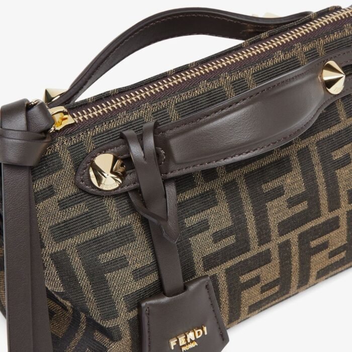 FENDI BY THE WAY SOFT MINI BROWN FF JACQUARD FABRIC MINI BAG