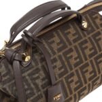 FENDI BY THE WAY SOFT MEDIUM BROWN FF JACQUARD FABRIC BAG