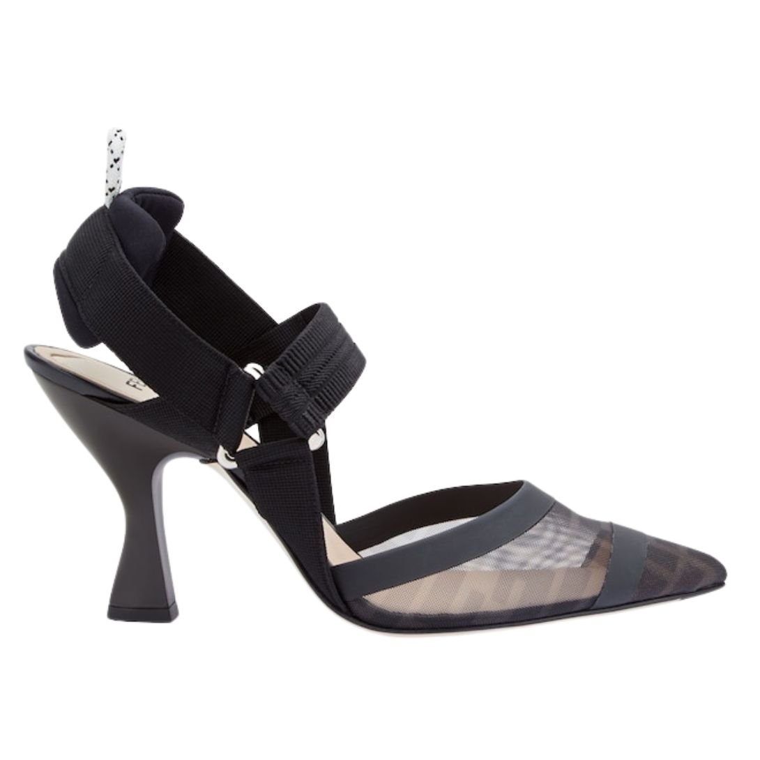 5 FENDI COLIBRÌ NUDE LEATHER AND SLINGBACKS WITH HIGH HEEL