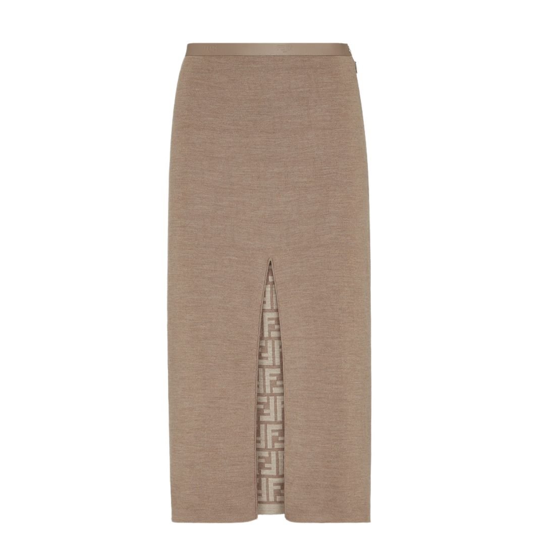 5 FENDI GRAY WOOL SKIRT