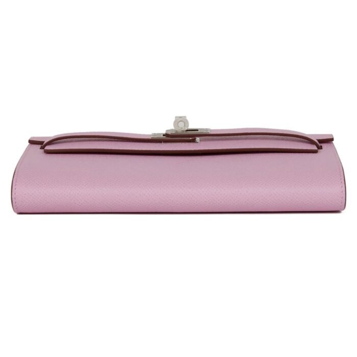 HERMÈS KELLY WALLET TO GO MAUVE SYLVESTRE EPSOM PALLADIUM HARDWARE