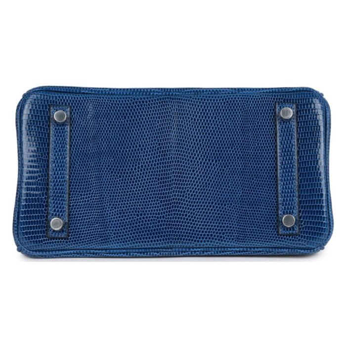 HERMÈS BIRKIN 25 BLEU SAPHIR LIZARD PALLADIUM HARDWARE