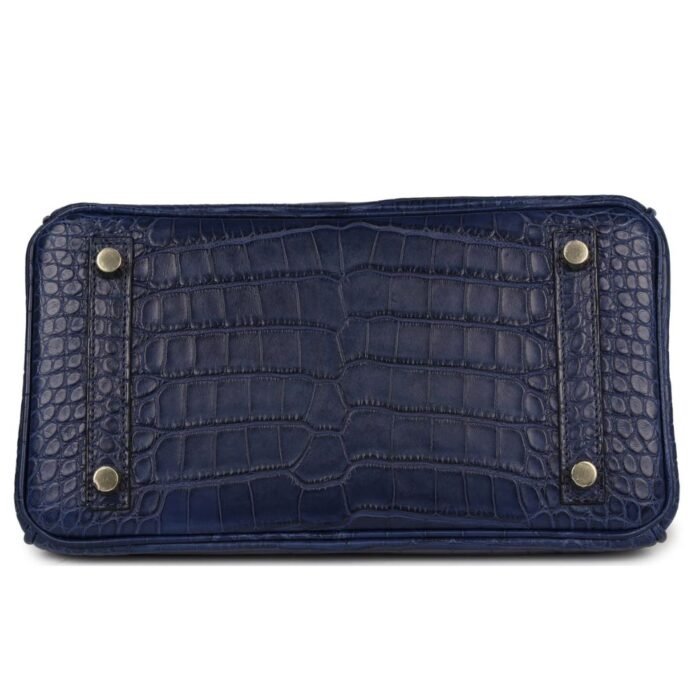 HERMÈS BIRKIN 25 BLEU SAPHIR MATTE ALLIGATOR GOLD HARDWARE