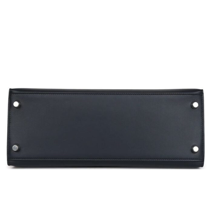 HERMÈS SPECIAL ORDER (HSS) KELLY SELLIER 28 BLEU OBSCUR VERSO SOMBRERO PALLADIUM HARDWARE