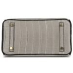 HERMÈS SPECIAL ORDER HSS BIRKIN 25 GRIS PERLE AND BLACK MATTE ALLIGATOR MISSISSIPPIENIS BRUSHED GOLD HARDWARE
