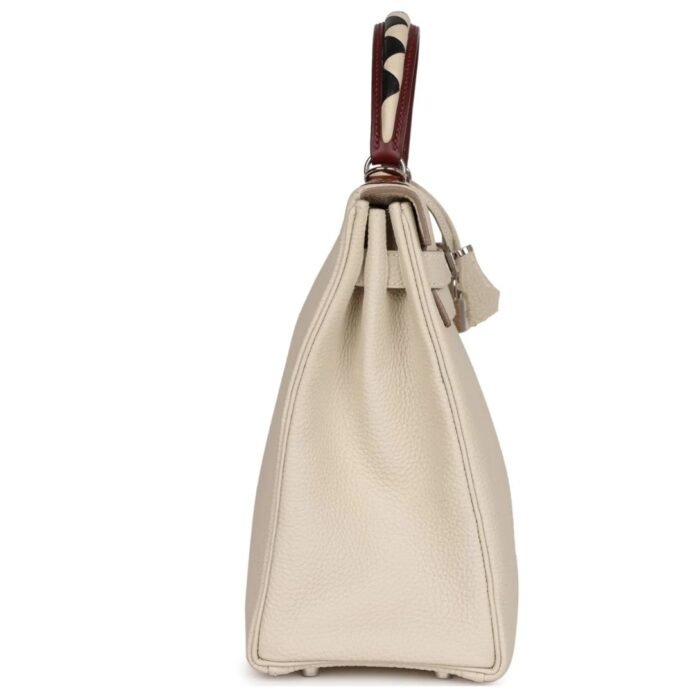 PRE-OWNED HERMÈS KELLY RETOURNE 32 CRAIE AU GALLOP TOGO PALLADIUM HARDWARE