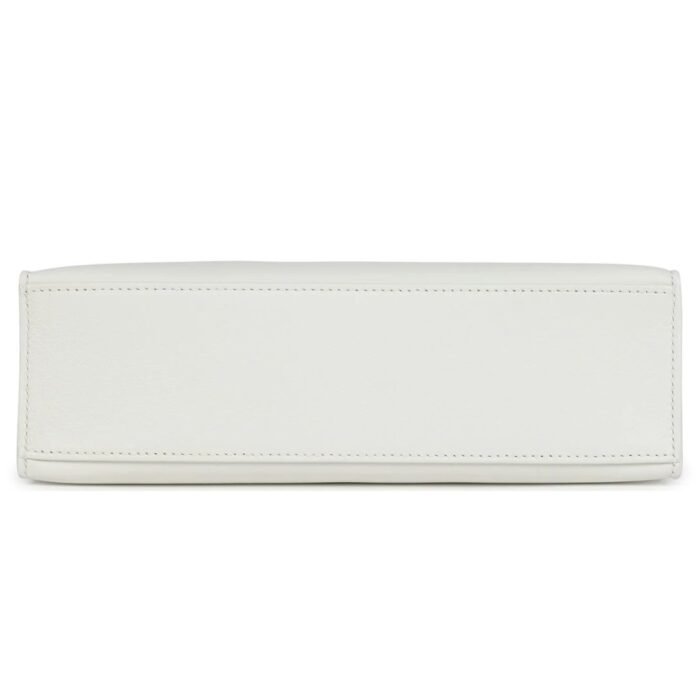 HERMÈS KELLY POCHETTE WHITE SWIFT PALLADIUM HARDWARE