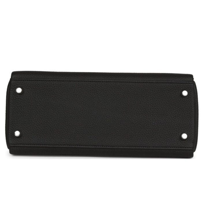 HERMÈS KELLY RETOURNE 28 BLACK TOGO PALLADIUM HARDWARE