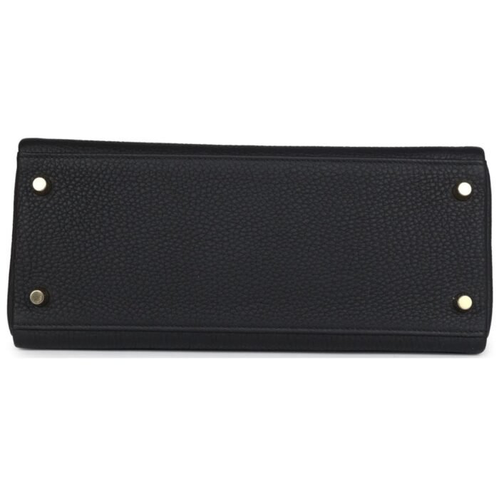 HERMÈS KELLY RETOURNE 28 BLACK TOGO GOLD HARDWARE