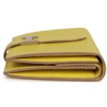 HERMÈS BEARN MINI WALLET LIME CHEVRE MYSORE PALLADIUM HARDWARE