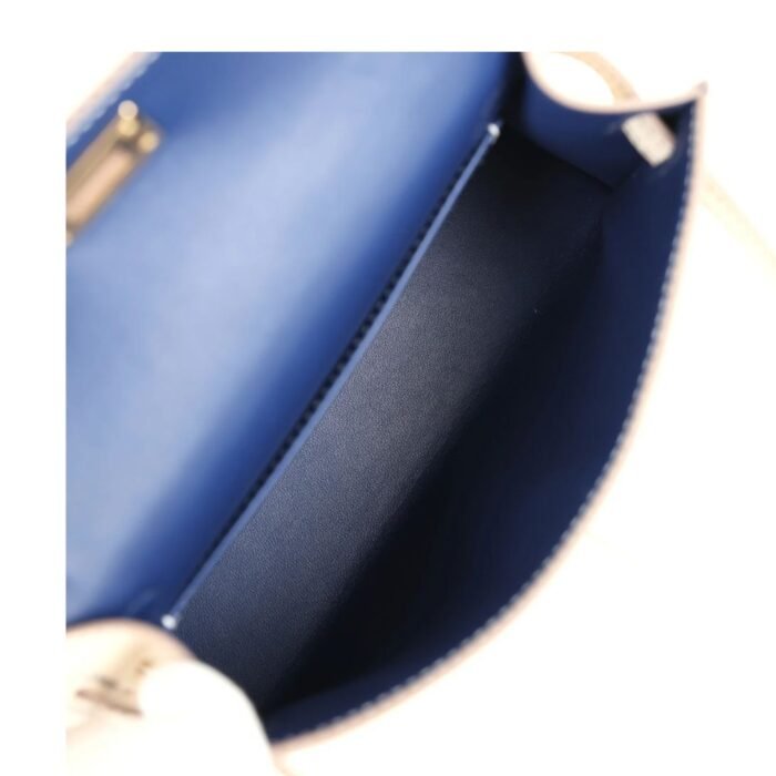 HERMÈS SPECIAL ORDER (HSS) KELLY SELLIER 20 CRAIE/BLEU SAPHIR EPSOM PERMABRASS HARDWARE