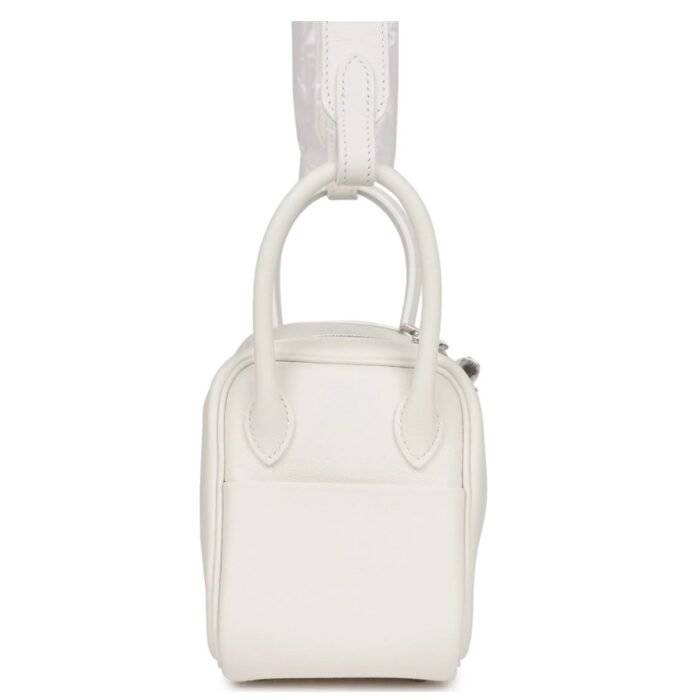 HERMÈS MINI LINDY WHITE SWIFT PALLADIUM HARDWARE