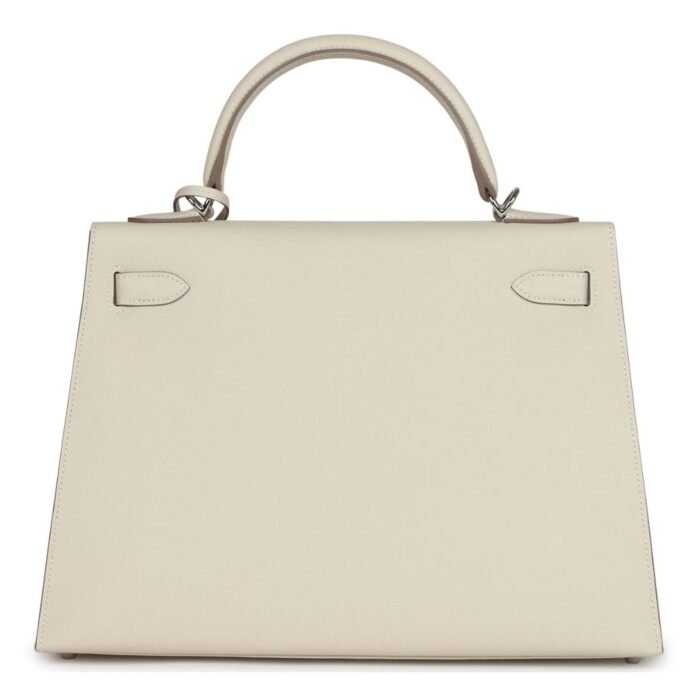 HERMÈS KELLY SELLIER 32 CRAIE EPSOM PALLADIUM HARDWARE