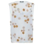 FENDI LIGHT BLUE EMBROIDERED TULLE TOP