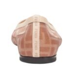 FENDI COLIBRÌ LEATHER AND FF MESH BALLET FLATS