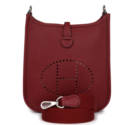 HERMÈS EVELYNE TPM ROUGE H CLEMENCE PALLADIUM HARDWARE