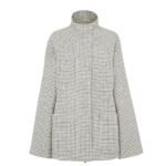 FENDI BLOUSON WHITE CHECK WOOL JACKET