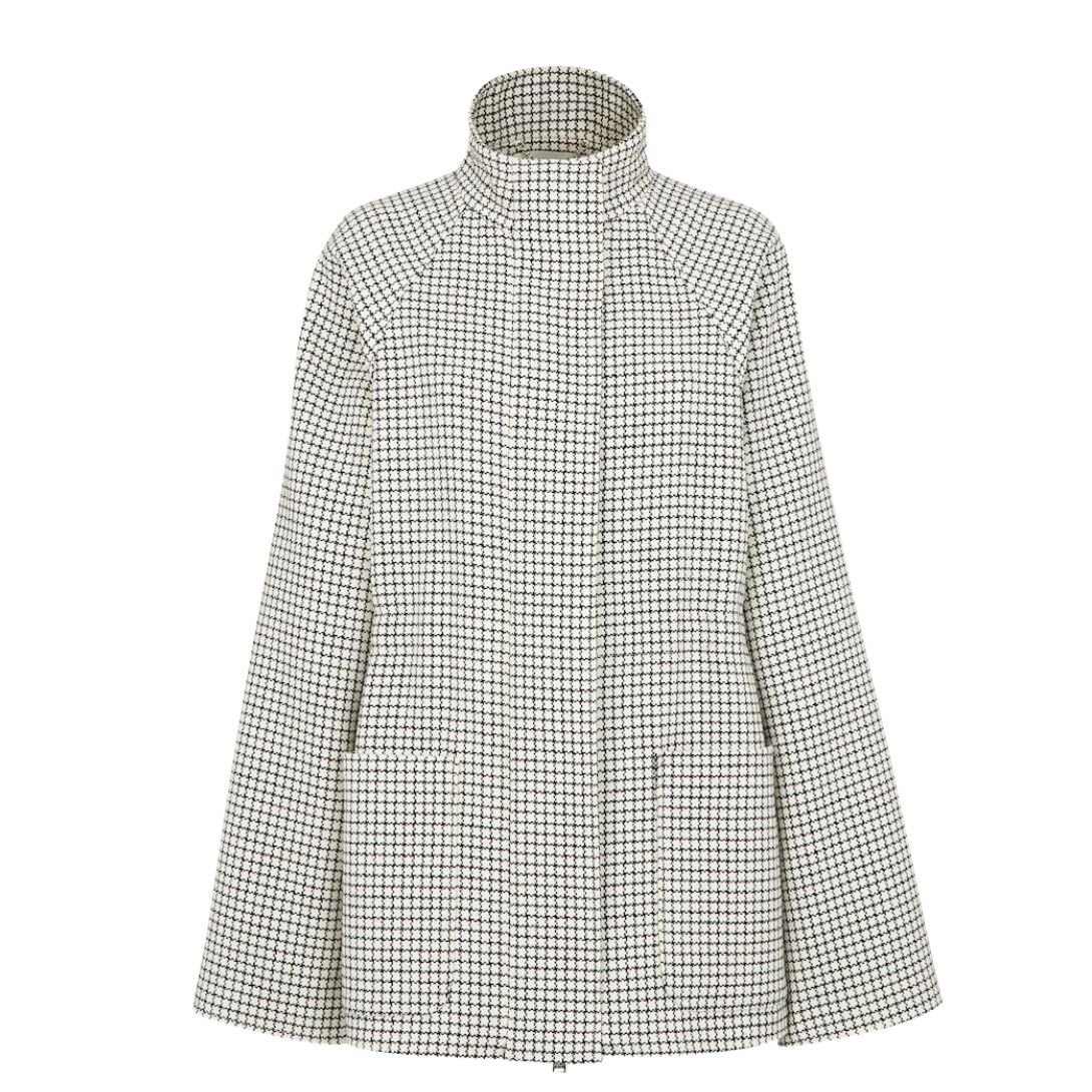 Untitled design FENDI BLOUSON WHITE CHECK WOOL JACKET
