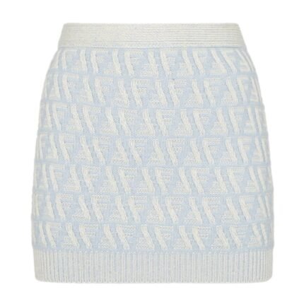 FENDI FF CASHMERE AND WOOL MINI SKIRT
