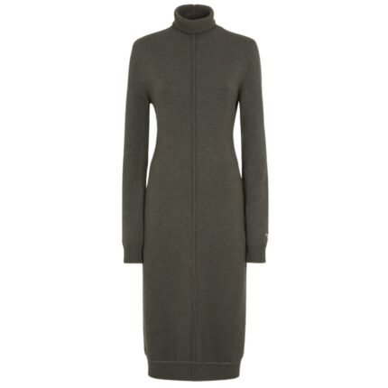 FENDI DARK GREEN CASHMERE DRESS