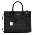 SAINT LAURENT SAC DE JOUR IN CROCODILE EMBOSSED LEATHER NANO