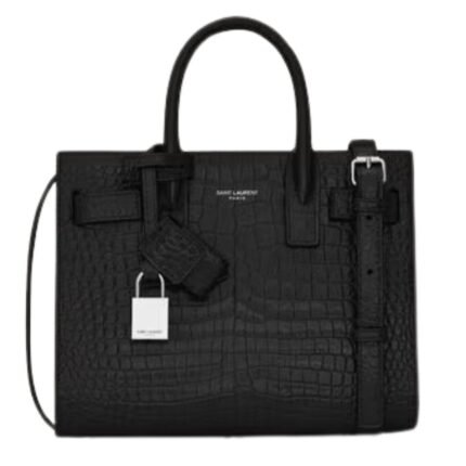 SAINT LAURENT SAC DE JOUR IN CROCODILE EMBOSSED LEATHER NANO