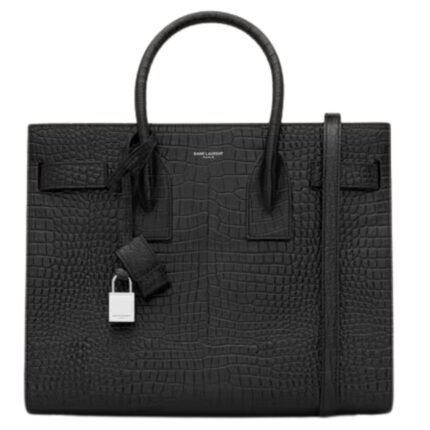 SAINT LAURENT SAC DE JOUR IN EMBOSSED CROCODILE LEATHER SMALL