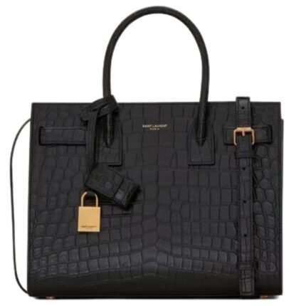 SAINT LAURENT SAC DE JOUR IN CROCODILE EMBOSSED LEATHER BABY