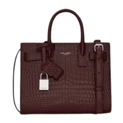 SAINT LAURENT SAC DE JOUR IN CROCODILE EMBOSSED LEATHER NANO